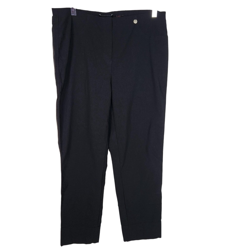 ROBELL Pants Womens‎ Large Black Bella 09 Pull On Stretch Ankle Slim Leg